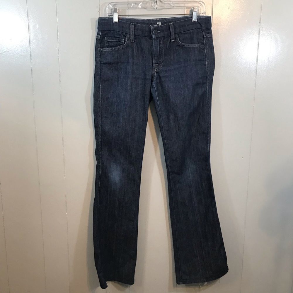 7 for all Mankind 'A' Pocket Blue Slight Stretch Bootcut Low Rise Jeans 6/28